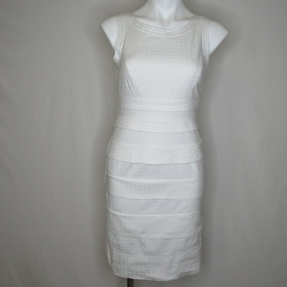 White House Black Market Diamond Jacquard Sheath Dress Women's 4